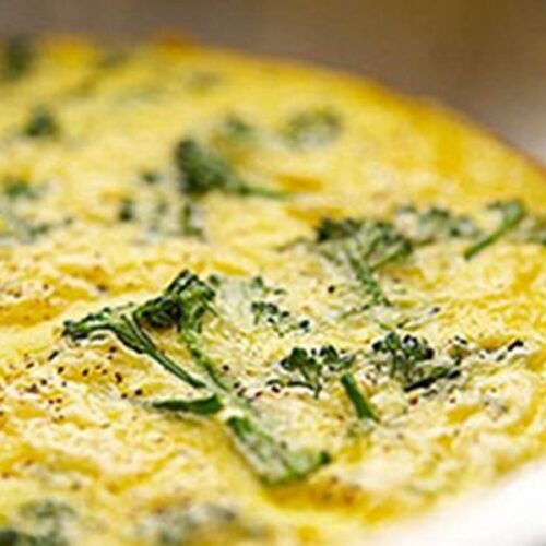 Simple Open-Faced Broccoli & Bacon Omelet Recipe