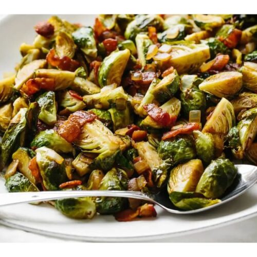 Glazed Balsamic Bacon Brussels sprouts Recipe