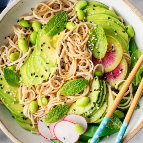 Sesame Soba Noodles Salad Recipe To Check In 2024 If you're looking for a delicious and easy-to-make salad recipe to add to your meal plan, look no further than this Sesame Soba Noodles Salad. With just a few simple ingredients, you can have a yummy and nutritious salad ready in 20 minutes or less! Read on to learn more about the ingredients and how to prepare Sesame Soba Noodles Salad Recipe To Check In 2024. Sesame Soba Noodles Salad Recipe To Check In 2024 Soba noodles are a type of Japanese noodle made from buckwheat flour. They are usually thin and grayish-brown in color. Soba noodles are commonly served in a soup or with a dipping sauce, but they can also be used in salads, like this sesame soba noodles salad recipe. Soba noodles have a nutty flavor and are very versatile. You can find them in most Asian markets or online. If you can't find soba noodles, you can use another type of Asian noodle, such as udon or rice noodles. Benefits of Eating Soba Noodles Soba noodles are a traditional Japanese food that is made from buckwheat flour. They are thin and have a nutty flavor that is perfect for salads or light meals. Soba noodles are high in protein and fiber, which makes them a nutritious option for those looking for a healthy alternative to pasta. Additionally, soba noodles are low in calories and fat, making them an ideal choice for those watching their weight. Ingredients and Preparation Steps Ingredients: -1 package soba noodles -1 cucumber, peeled and diced -1 red pepper, diced -2 green onions, thinly sliced -3 tablespoons sesame oil -3 tablespoons rice vinegar -2 tablespoons soy sauce -1 tablespoon honey -1 clove garlic, minced -1 teaspoon grated ginger -1/4 teaspoon crushed red pepper flakes -3 tablespoons toasted sesame seeds Preparation Steps: In a large pot of boiling water, cook noodles according to package instructions. Drain and rinse with cold water. In a large bowl, combine cooked noodles, cucumber, red pepper, green onions, sesame oil, rice vinegar, soy sauce, honey, garlic, ginger and red pepper flakes. Toss to combine. Sprinkle with sesame seeds before serving. Nutritional Information of Soba Noodle Salad Soba noodles are a type of Japanese noodle made from buckwheat flour. They are usually thin and brown in color, with a slightly nutty flavor. Soba noodles are a good source of protein and fiber, and they contain all eight essential amino acids. This salad is made with soba noodles, sesame seeds, scallions, and a variety of vegetables. The dressing is a simple mixture of soy sauce, rice vinegar, sesame oil, and chili paste. This salad can be served as a main dish or as a side dish. Tips for Making the Perfect Soba Noodle Salad 1. Make sure to cook the soba noodles properly – they should be cooked al dente, meaning they should have a slight bite to them. Overcooked soba noodles will turn mushy and will ruin the salad. 2. Dress the salad while the noodles are still warm – this will help the flavors of the dressing meld into the noodles better. 3. Be generous with the dressing – soba noodles can be quite bland on their own, so make sure to dress them generously. 4. Add plenty of toppings – soba noodle salads are all about the toppings! Add whatever you like, from vegetables to chicken or shrimp. Get creative! 5. Don’t forget the sesame seeds – they really make this salad special. Make sure to sprinkle them on top before serving. Conclusion This sesame soba noodle salad dish is a fantastic way to enjoy a nutritious and delicious meal. The combination of flavors from the sesame, soy sauce, and ginger create an incredible taste that can't be beat. This recipe also makes for a great lunch or dinner option since it's so simple to make yet packed with flavor. We hope this recipe will become one of your favorite dishes. This was all about Sesame Soba Noodles Salad Recipe To Check In 2024.