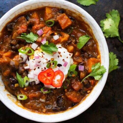 Hearty Instant Pot Sweet Potato Pumpkin Chili Recipe